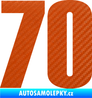 Samolepka Startovní číslo 70 typ 2         3D karbon oranžový