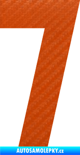 Samolepka Startovní číslo 7 3D karbon oranžový