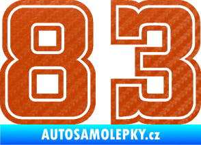 Samolepka Startovní číslo 83 typ 5 3D karbon oranžový