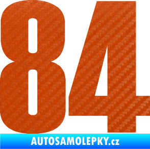 Samolepka Startovní číslo 84 typ 2    3D karbon oranžový