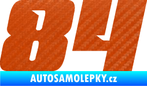 Samolepka Startovní číslo 84 typ 6 3D karbon oranžový