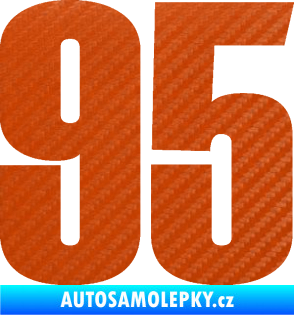 Samolepka Startovní číslo 95 typ 2     3D karbon oranžový