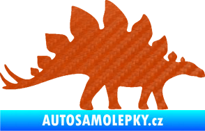Samolepka Stegosaurus 001 pravá 3D karbon oranžový