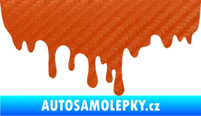 Samolepka Stékájící skvrna 001 levá krevní cákanec 3D karbon oranžový
