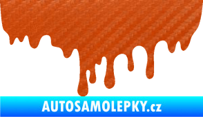 Samolepka Stékájící skvrna 001 pravá krevní cákanec 3D karbon oranžový