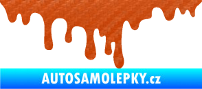 Samolepka Stékající skvrna 002 levá krevní cákanec 3D karbon oranžový