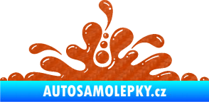 Samolepka Stékající skvrna 003 levá kaňka 3D karbon oranžový