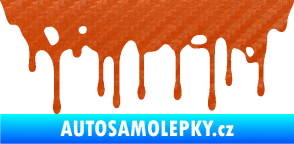 Samolepka Stékající skvrna 005 pravá 3D karbon oranžový