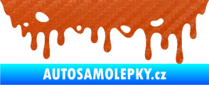 Samolepka Stékající skvrna 006 pravá 3D karbon oranžový