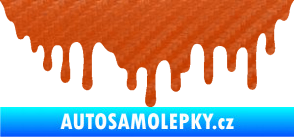 Samolepka Stékající skvrna 007 pravá 3D karbon oranžový