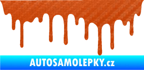 Samolepka Stékající skvrna 008 levá 3D karbon oranžový
