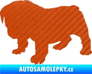 Samolepka Štěňátko 004 levá francouzský buldoček 3D karbon oranžový
