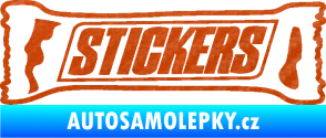 Samolepka Stickers nápis 3D karbon oranžový