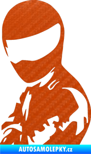 Samolepka Stig levá 3D karbon oranžový