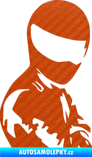Samolepka Stig pravá 3D karbon oranžový