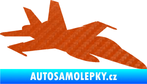 Samolepka Stíhací letoun 001 pravá 3D karbon oranžový