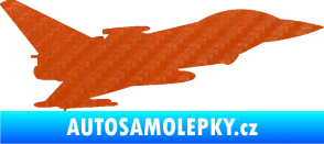 Samolepka Stíhací letoun 002 pravá 3D karbon oranžový