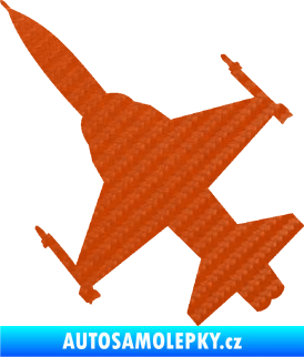 Samolepka Stíhací letoun 003 levá 3D karbon oranžový