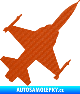 Samolepka Stíhací letoun 003 pravá 3D karbon oranžový