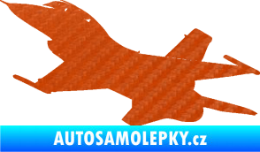 Samolepka Stíhací letoun 004 levá 3D karbon oranžový