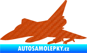 Samolepka Stíhací letoun 005 levá 3D karbon oranžový