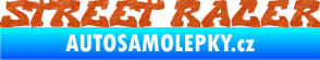 Samolepka Street racer nápis 3D karbon oranžový