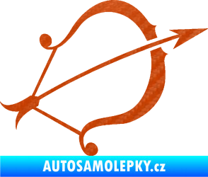 Samolepka Střelec 002 pravá 3D karbon oranžový