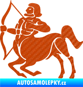 Samolepka Střelec 004 levá 3D karbon oranžový