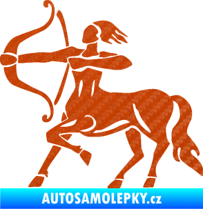 Samolepka Střelec 005 levá 3D karbon oranžový