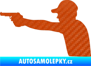 Samolepka Střelec silueta 001 levá 3D karbon oranžový