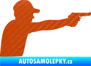Samolepka Střelec silueta 001 pravá 3D karbon oranžový