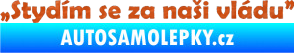 Samolepka Stydím se za naši vládu 002 3D karbon oranžový