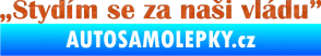 Samolepka Stydím se za naši vládu 004 3D karbon oranžový