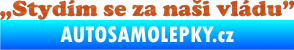 Samolepka Stydím se za naši vládu 005 3D karbon oranžový