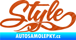 Samolepka Style nápis s plameny 3D karbon oranžový