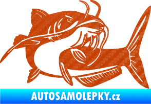 Samolepka Sumec 001 pravá 3D karbon oranžový
