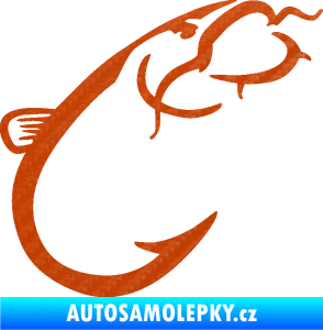 Samolepka Sumec 003 pravá 3D karbon oranžový