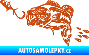 Samolepka Sumec 006 levá s návnadou 3D karbon oranžový