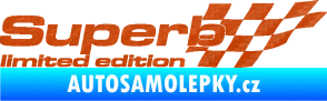 Samolepka Superb limited edition pravá 3D karbon oranžový