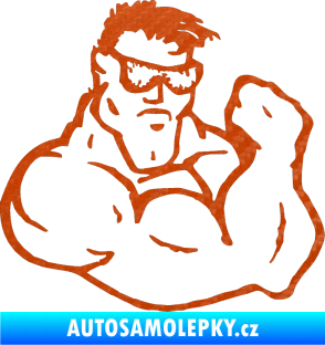 Samolepka Svalovec pravá 3D karbon oranžový