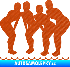 Samolepka Synchronizované plavání 001 tým 3D karbon oranžový