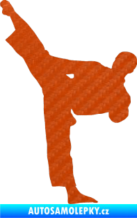 Samolepka Taekwondo 002 levá 3D karbon oranžový