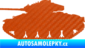 Samolepka Tank 001 levá WW2 3D karbon oranžový