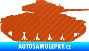 Samolepka Tank 001 pravá WW2 3D karbon oranžový