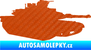 Samolepka Tank 002 pravá M1 Abrams 3D karbon oranžový