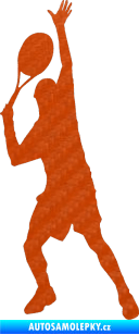 Samolepka Tenista 008 levá 3D karbon oranžový