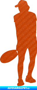 Samolepka Tenista 010 levá 3D karbon oranžový