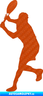 Samolepka Tenista 012 levá 3D karbon oranžový