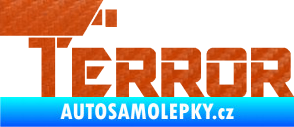 Samolepka Terror kamera 3D karbon oranžový