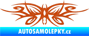 Samolepka Tetování 111 motýl 3D karbon oranžový